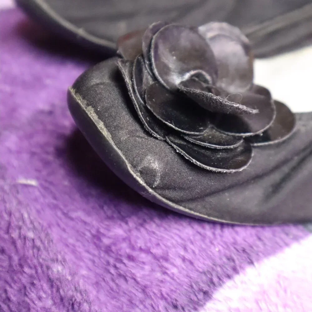 ROSE LOW WEDGES 7.5 Anne Klein Sport Office Work Black Dressy Party Bridesmaid
